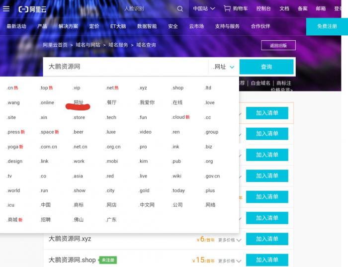 图片[1]-阿里云免费撸一个价值2千多元 .网址 .餐厅 后缀域名-希音出海