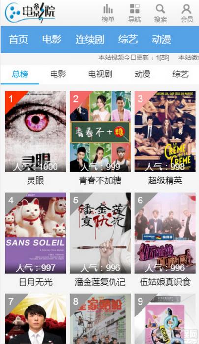 超级好看的苹果CMS V8最新蓝色风格手机模板-希音出海