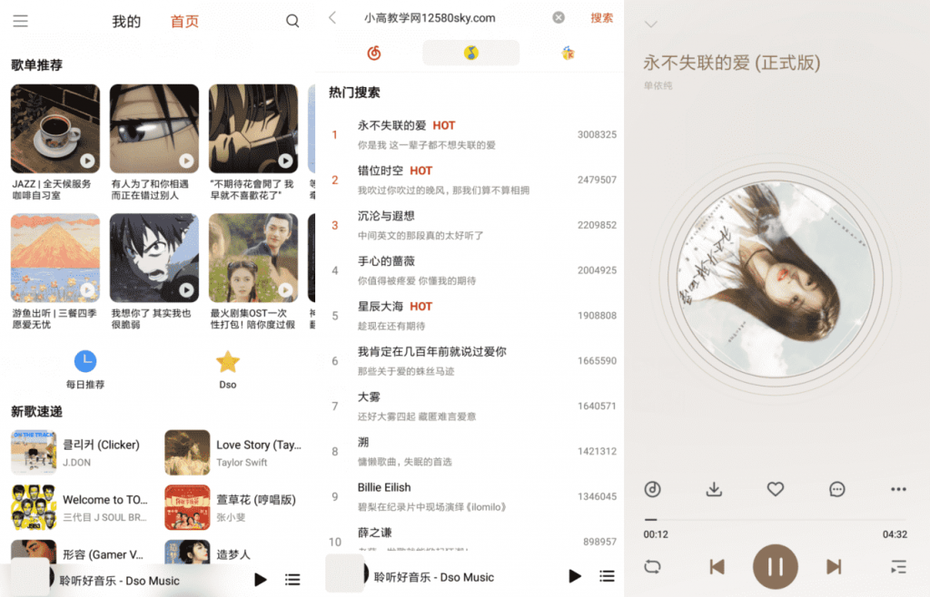 Dso Music_v3.7.0 酷我/网易/QQ音乐三平台-希音出海