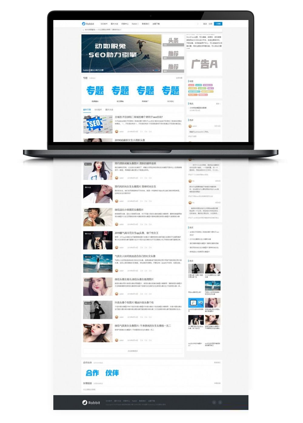 WordPress博客SEO自媒体资讯主题模板RabbitV2.0-希音出海