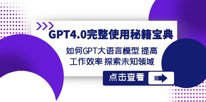 820.GPT4.0完整使用-秘籍宝典：如何GPT大语言模型 提高工作效率 探索未知领域-希音出海