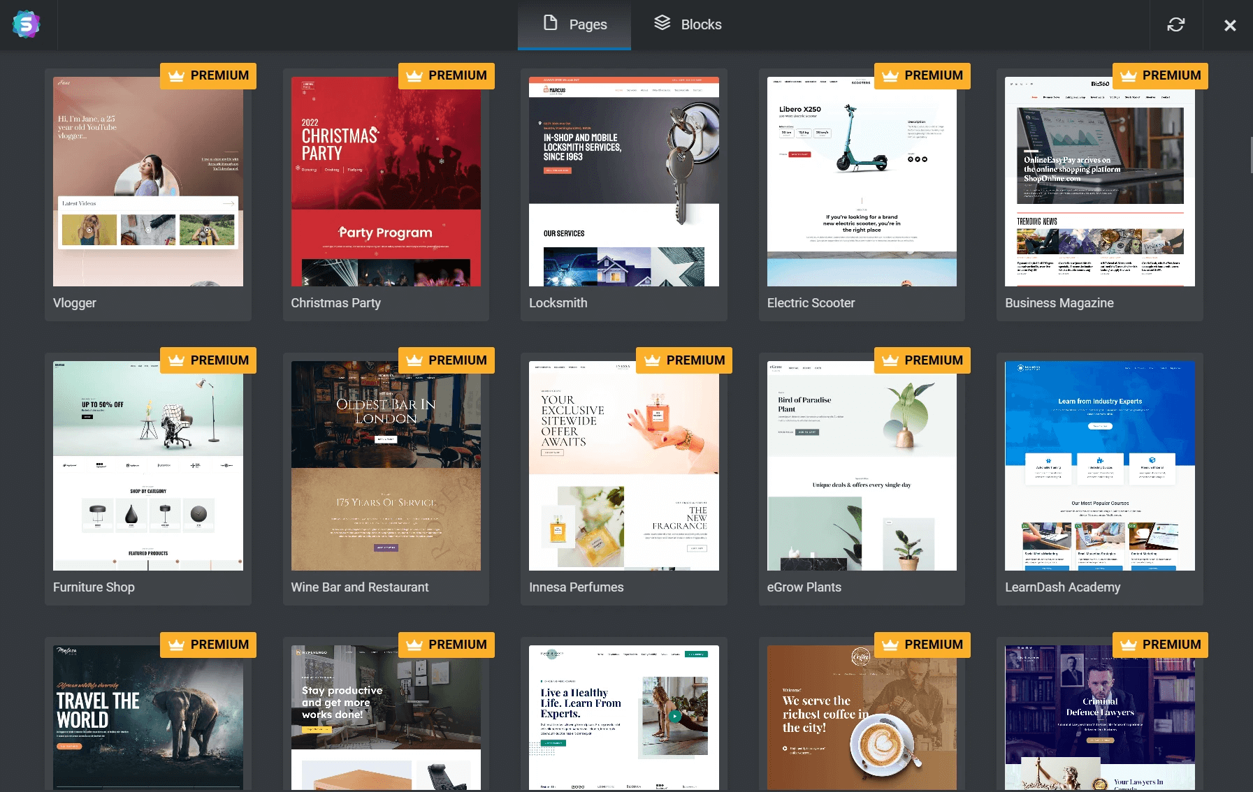 Elementor 中导入 Astra Premium 模板